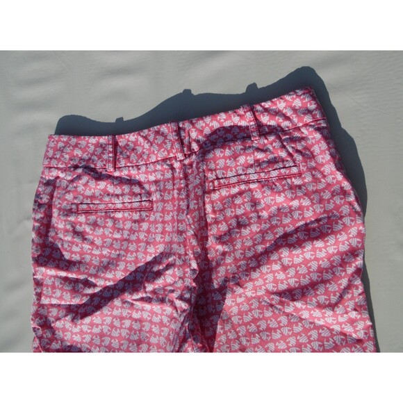 Talbots 4p Long Shorts Pink White Fish Vacation Beach Tropical Coastal - Picture 5 of 7